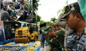 Cipkon Akhir Tahun, Polres Banyuwangi Musnakan Miras Dan Knalpot Brong