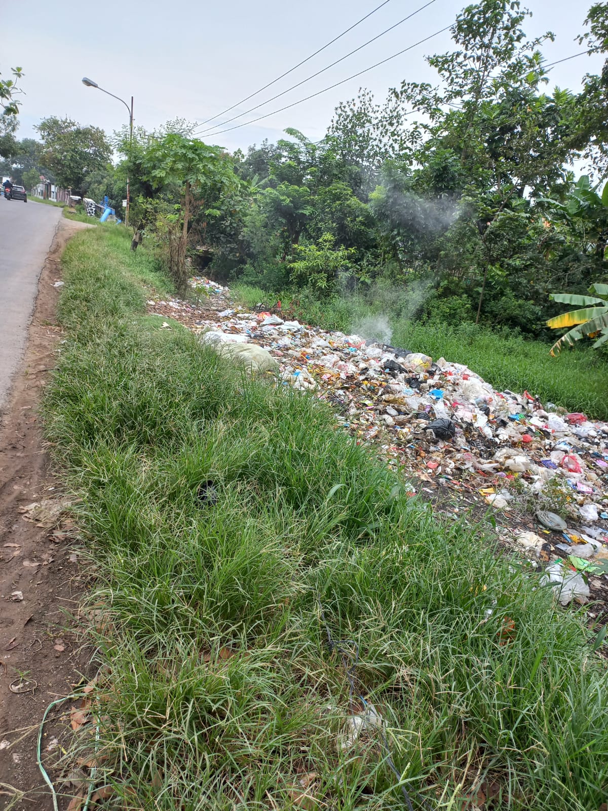 Ada Gunung Sampah di Pinggir Jalan Binong