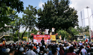 Aksi 1209 Sempat Diwarnai Kericuhan, Patung Kuda Jakpus Aksi 1209 Sempat Diwarnai Kericuhan, Patung Kuda Jakpus