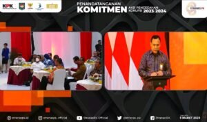Pemkab Indramayu Ikuti Kegiatan Penandatanganan Komitmen Aksi Pencegahan Korupsi