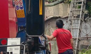 Regu Rescue Diskar PB Kota Bandung Evakuasi Pohon Tumbang