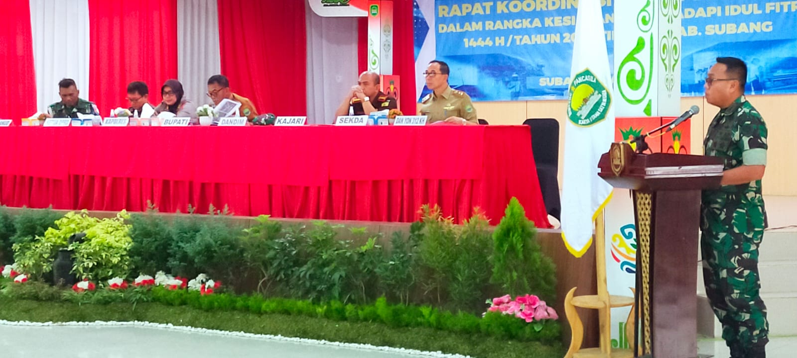 Rakor Lintas Sektoral, Kodim Subang Siap Bantu Pengamanan Hari Raya Idul Fitri 1444 H