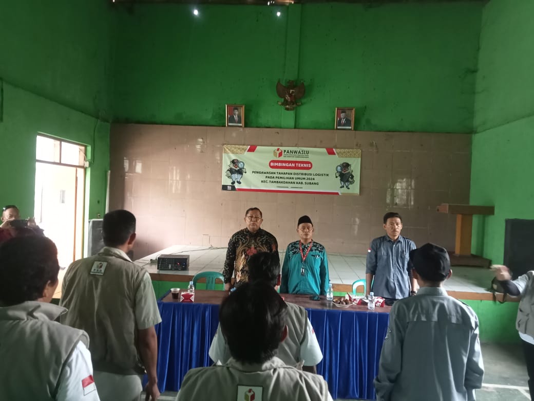 Panwaslu Tambakdahan Gelar Bimtek Pengawasan Tahapan Distribusi Logistik Pemilu 2024