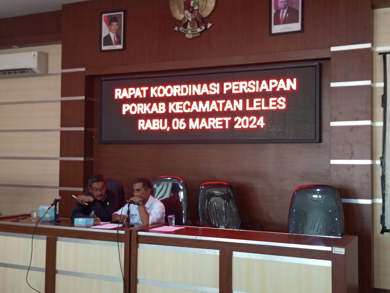 Pemcam Leles Gelar Rakor Persiapan Porkab