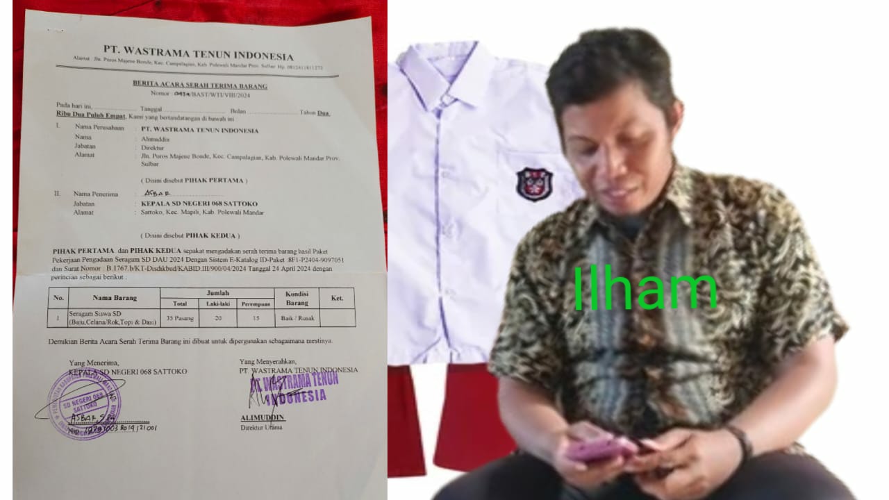 Aneh! SDN 068 Sattoko Terima Bantuan Seragam Tak Sesuai Dengan Berita Acara Serah Terima
