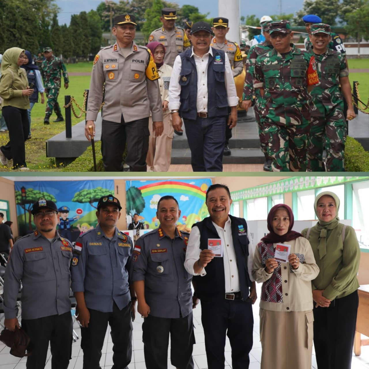 Pj. Bupati Dampingi Pangdam III/Siliwangi dan Kapolda Jabar Pantau Pemungutan Suara di Garut