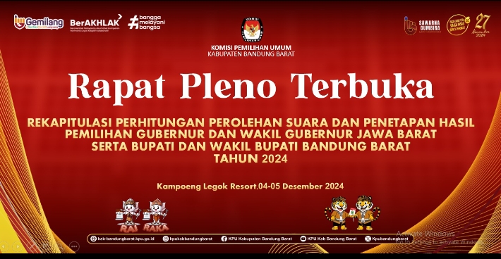 Hasil Rapat Pleno Pilkada 2024 KPU Kabupaten Bandung Barat