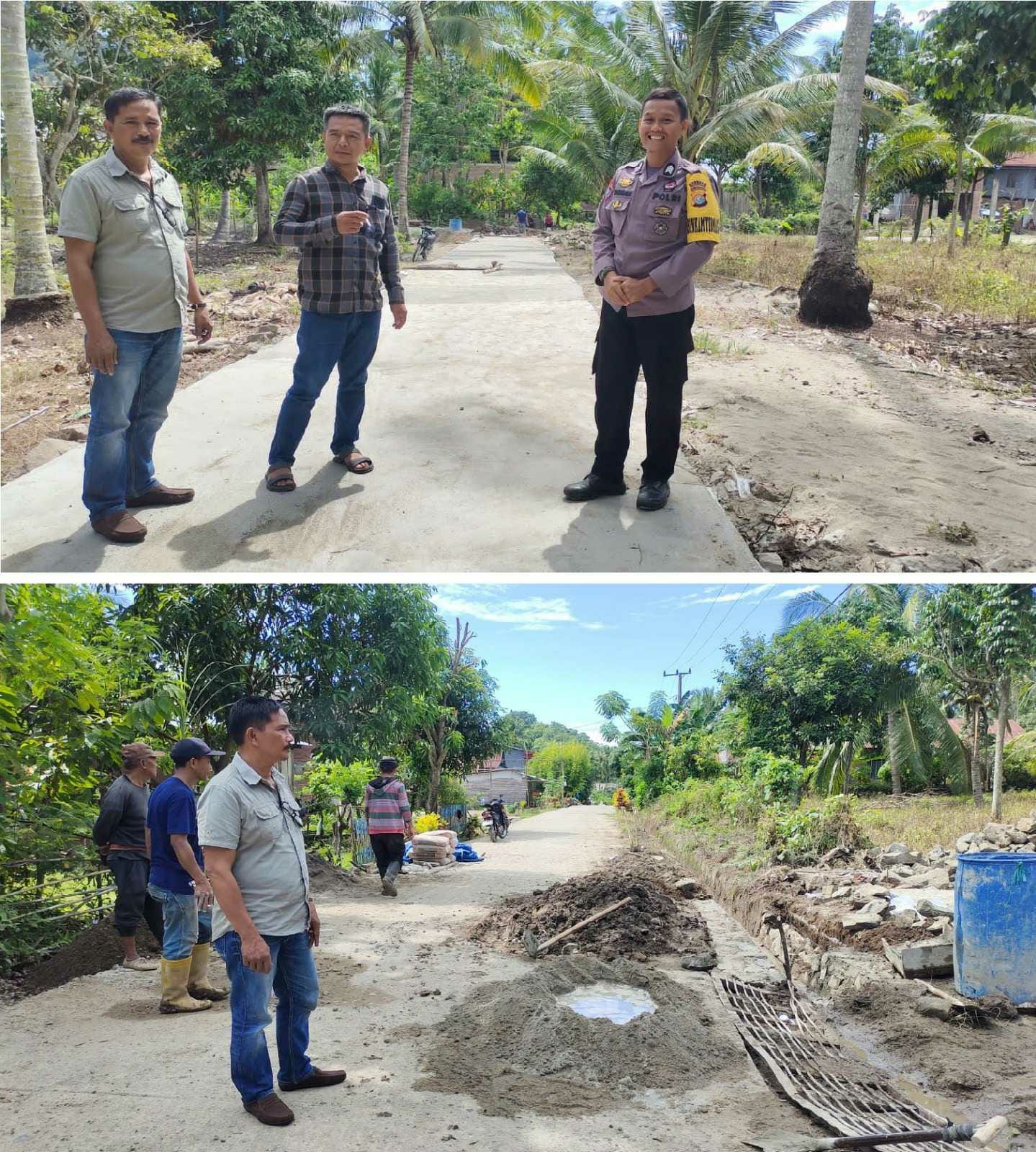 Kades Tapango Pantau Pekerjaan Jalan Beton Pastikan Kelancaran Pembangunan Infrastruktur Di Desanya
