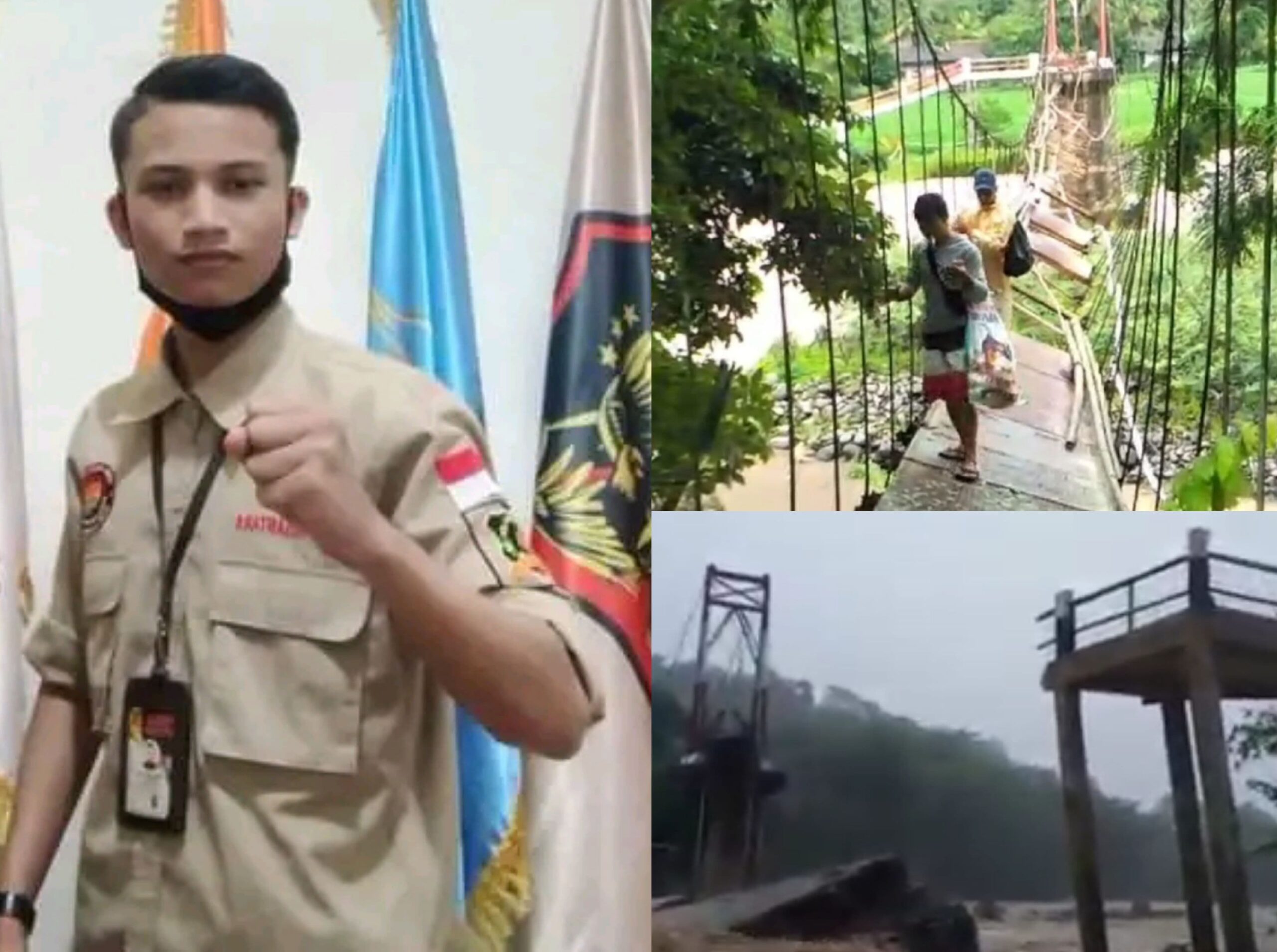 Kondisi Jembatan Gantung Rawayan Kab. Garut Rusak Parah Butuh Perhatian Pemerintah